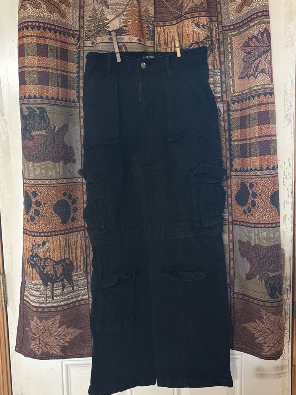 Women's Black Cargo Utility Pants - Classic Workwear Style